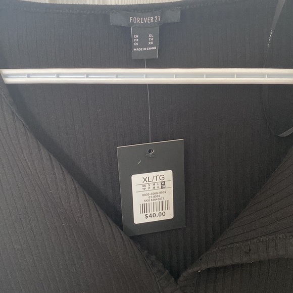 FOREVER 21 Black Button Up Cardigan Size XL - Picture 3 of 3